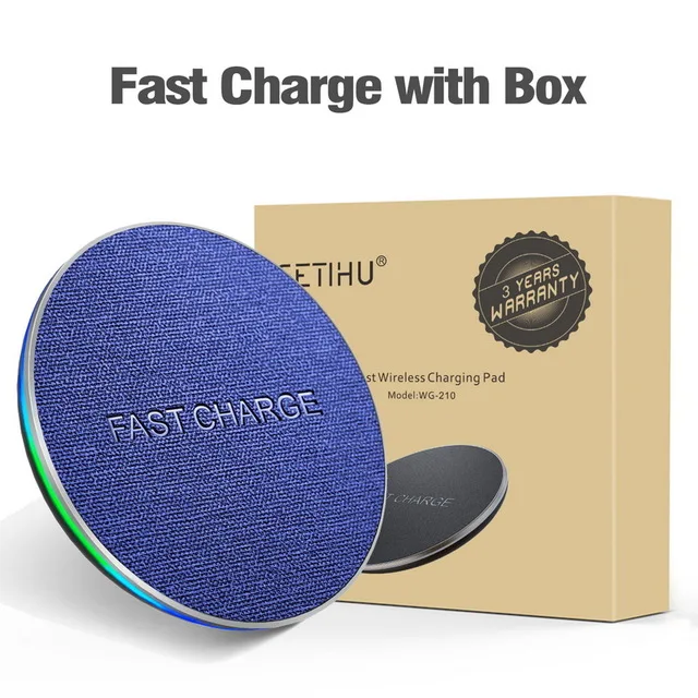 Fast Charge with box GETIHU 10 Вт Быстрое Qi Беспроводное зарядное устройство для iPhone 11 Pro X Xs Max Xr 8 Plus Беспроводная зарядная подставка для samsung S11 Note 10 9 Wirless - Цвет: Fast Charge with box