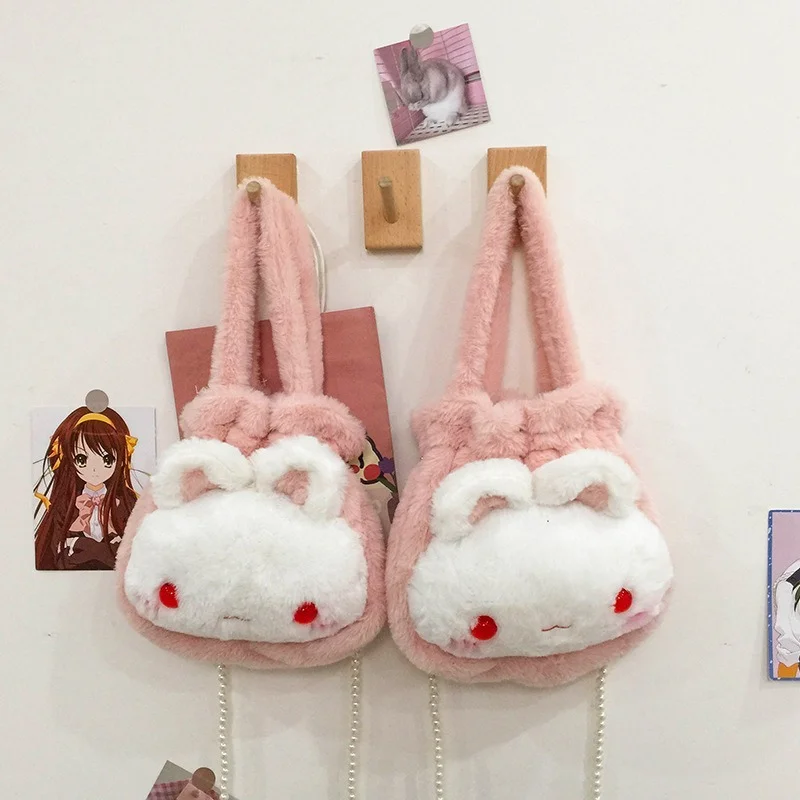 

Creativity Fashion Kawaii Lolita Bunny Animal Plush Toys Bag Cute Girl One Shoulder Messenger Mobile Phone Bag Holiday Gifts New