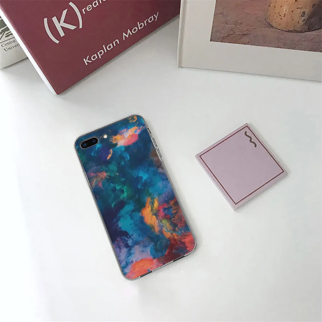 Blue sea DIY Painted Phone Case for iPhone x 7 7s 5 6 6s 8 plus Xs XR Max Space Planet Star Pattern Ocean Cover Coque |
