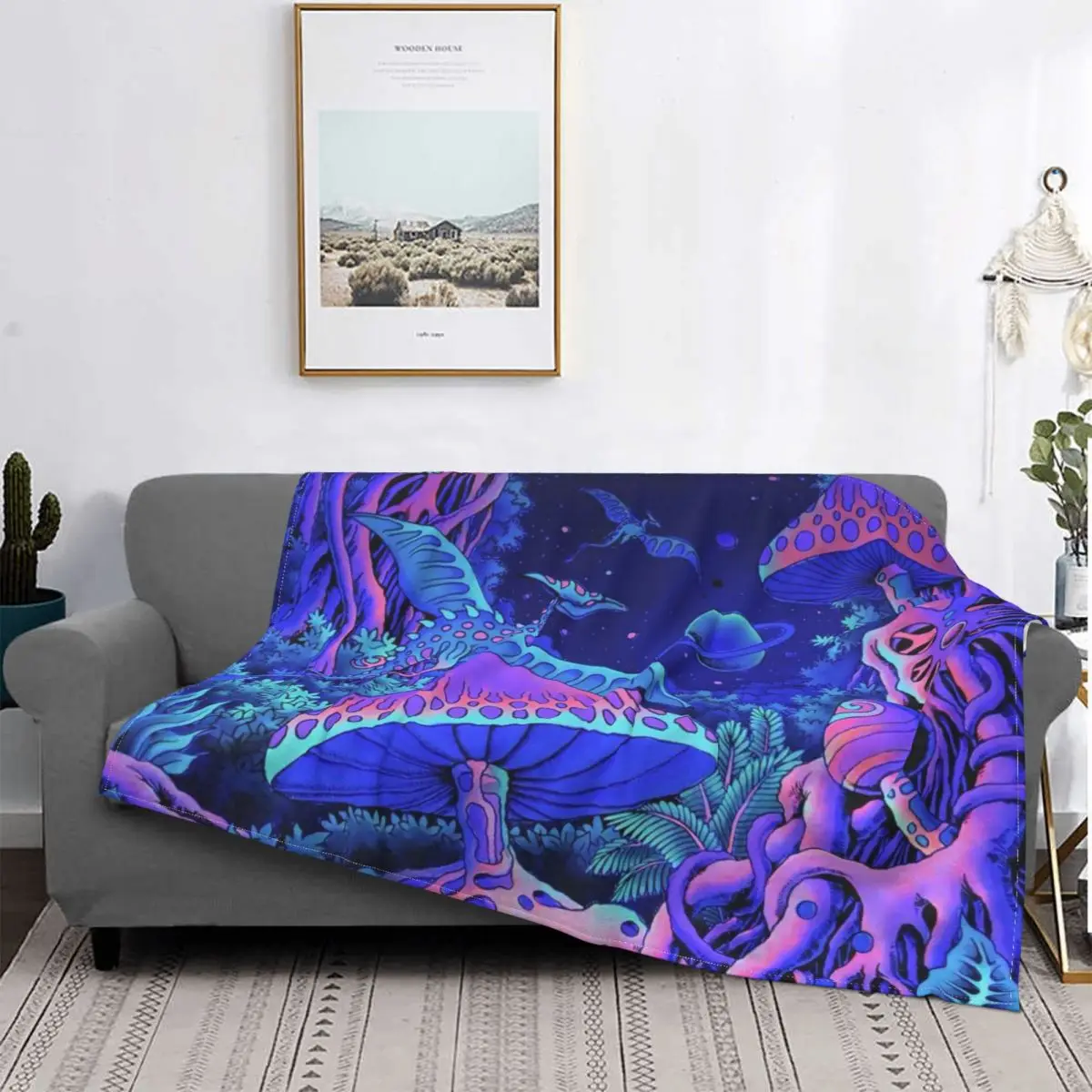 

Скандинавская психоделическая одеяло с принтом, хлопковое портативное Коралловое Флисовое одеяло для дома и общежития