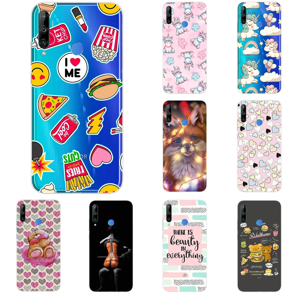 Чехол для Huawei Honor 9C прозрачный силиконовый милый мультяшный корпус чехол 6 39 дюйма