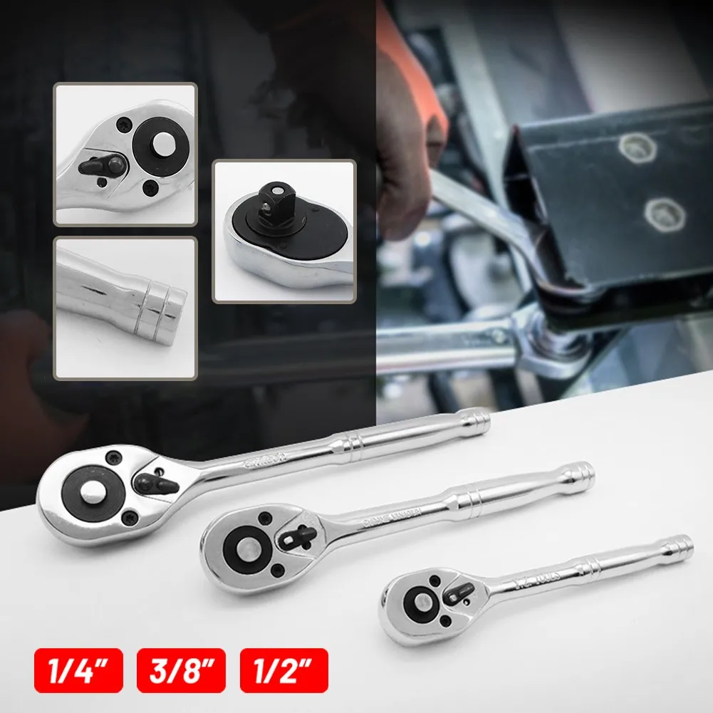 

Drive Ratchet Socket Wrench Handle 24 Tooth Quick-Release Spanner Chrome Vanadium Steel