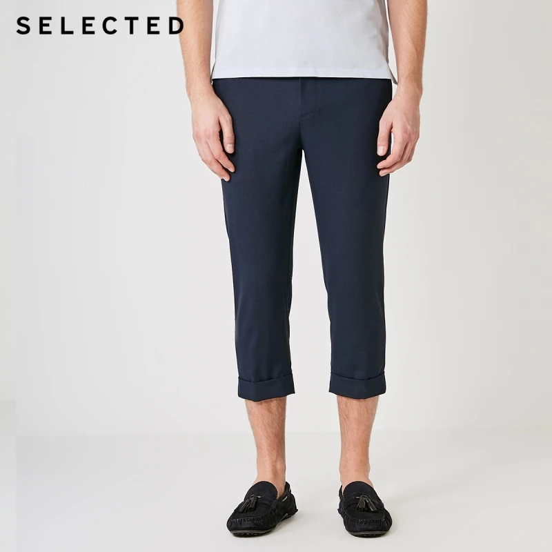 Отборные мужские однотонные шерстяные брюки Капри прямого кроя S |