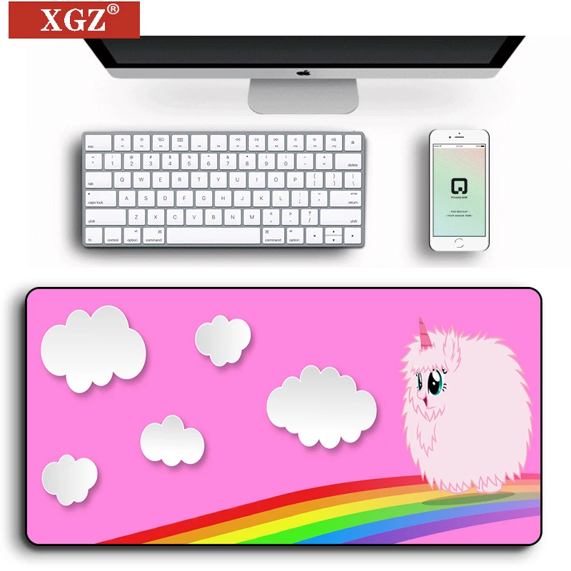 

XGZ RGB Big Mouse Pad Cute Pink Girl Keyboard Non-slip Waterproof Seaming Computer Desk Office Notebook 40x90cm, 30x80cm