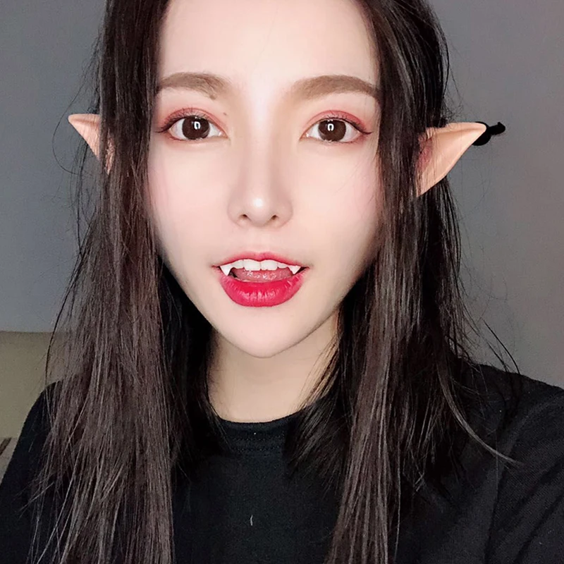 

1Pair Cute Elf Ears Halloween Christmas Fairy Cosplay Accessories Costume Decoration Event Party Supplies Real Touch Latex Ear