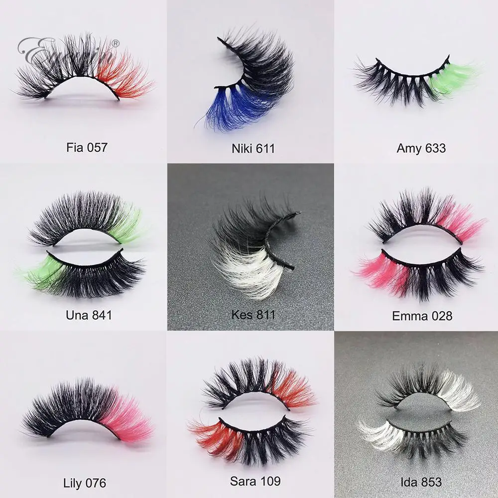 

Color Eyelashes Faux Mink 20 mm Eyelash Bulk Wholesale Dramatic Fluffy Colorful Lash Makeup Beauty Colored Lashes Handmade Soft