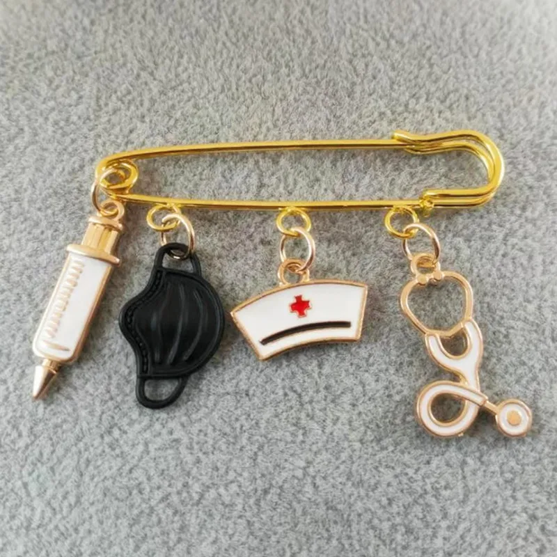 Новая мода брошь Доктор инструмент медицинский стетоскоп шприц маска на лицо