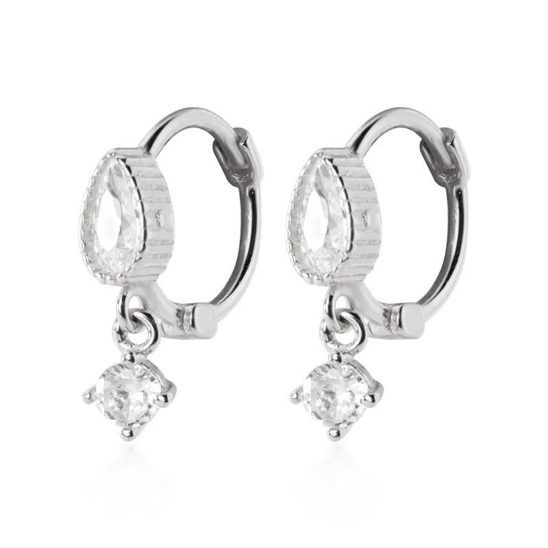 Trusta 925 Solid Sterling Silver Earrings Women Fashion Heart/Star Small Love Stud Ear Clip Jewelry Gift for Teen Girls DS904 - Окраска металла: DS01 D Silver
