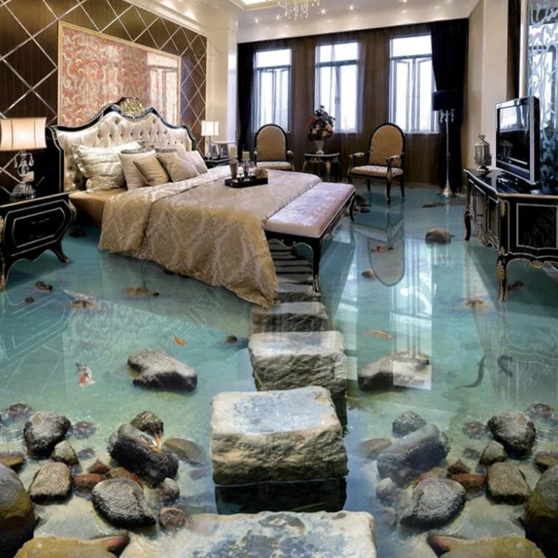 

3d Floor Sticker Beach Stone Path Home Decoration Floor Mural Sticker