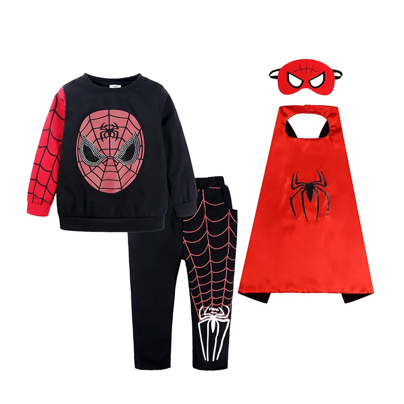 Осенне-зимняя детская одежда для мальчиков + маска плащ комплекты Spider-man