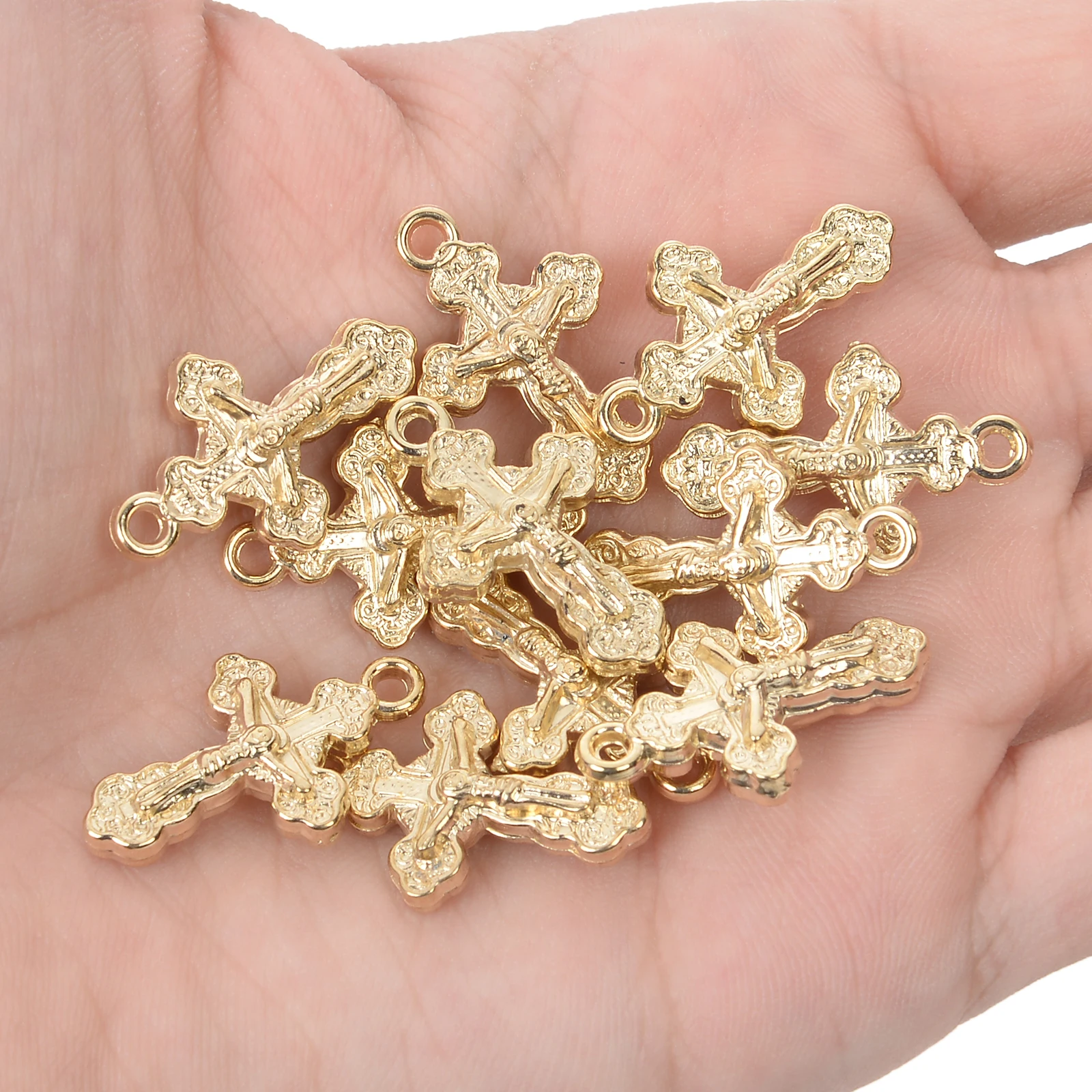 Акриловые бусины с отверстиями золотистые/Серебристые отверстием для