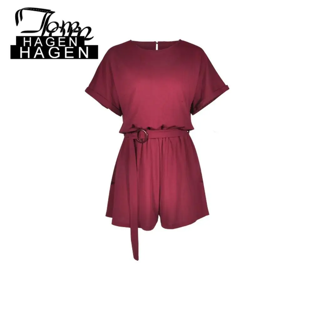 Новый Модный женский сексуальный комбинезон с коротким рукавом повседневный