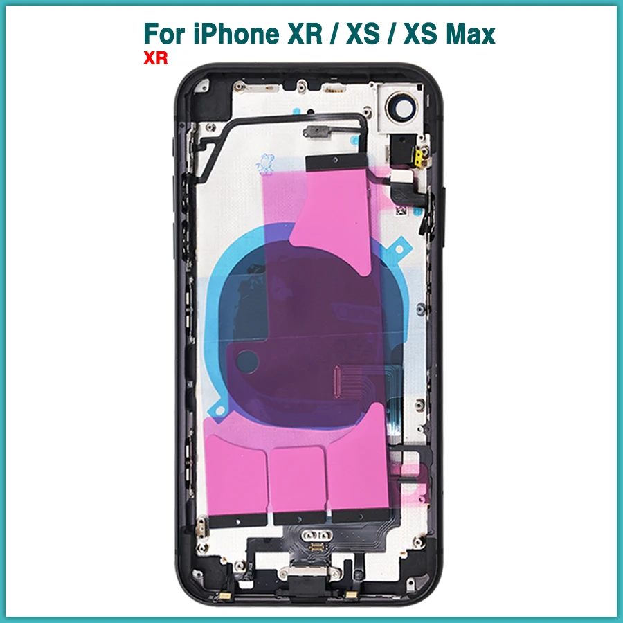 AAA+++ quality For iPhone XR XS MAX Battery Back Cover Door Rear + Mid Middle Frame Chassis With Flex Cable | Мобильные телефоны и