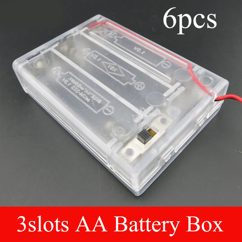 6 шт. 3 слота батарейный отсек AA держатель чехол с переключателем свинцовый провод