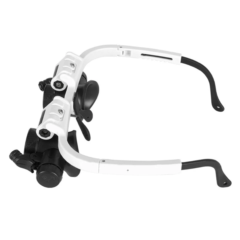 

Head Mounted Magnifier Eyewear Loupe LED Light Helmet 1X-20X Magnifying Glass