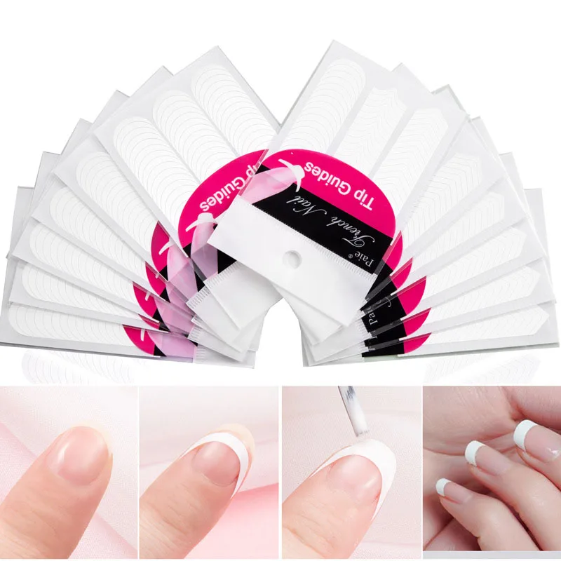 

Nail Sticker Smile French Sticker Manicure Form Guide Decal Tips Stencil Curved Nail Art Tool DIY Nail Tips Guides Strip Line