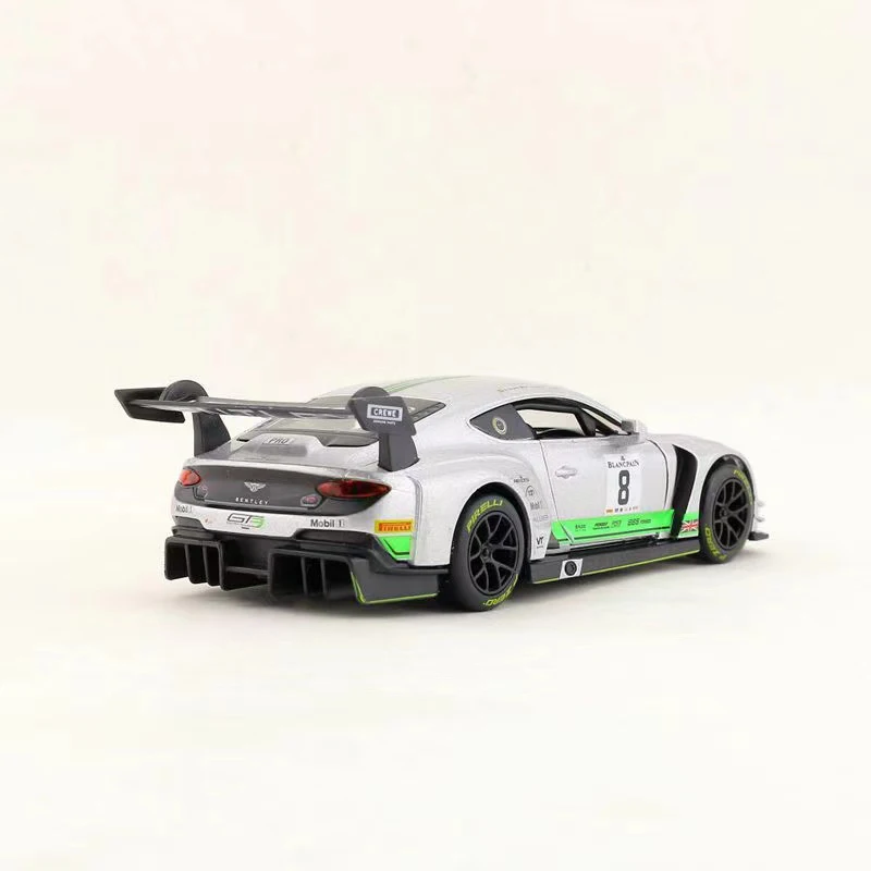 

1/32 Alloy Bentle Continental Gt3 Sports Car Diecast Toy Vehicle Sound Light Pull Back Open Door Sprts Car Kids Gift