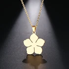 Ожерелье CACANA 316L из нержавеющей стали для женщин и мужчин, ожерелье с подвеской цветущего цветка, ювелирные изделия для помолвки