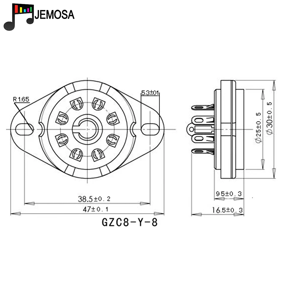1 шт. 8Pin керамическая Трубная розетка крепление на шасси электронная трубка 4P1S 2J27