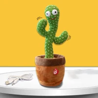 1pcs electronic shake plush dancing cactus toys dance with light repeat your words speaker kids educational toys gift