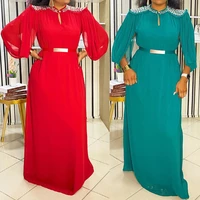 md african evening dresses for women beads chiffon long robe muslim kaftan abaya ankara dashiki party gown tenue africaine femme