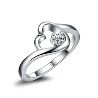 2021 new classic zircon heart ring for woman sexy finger accessories fashion korean 925 silver jewelry wedding party rings