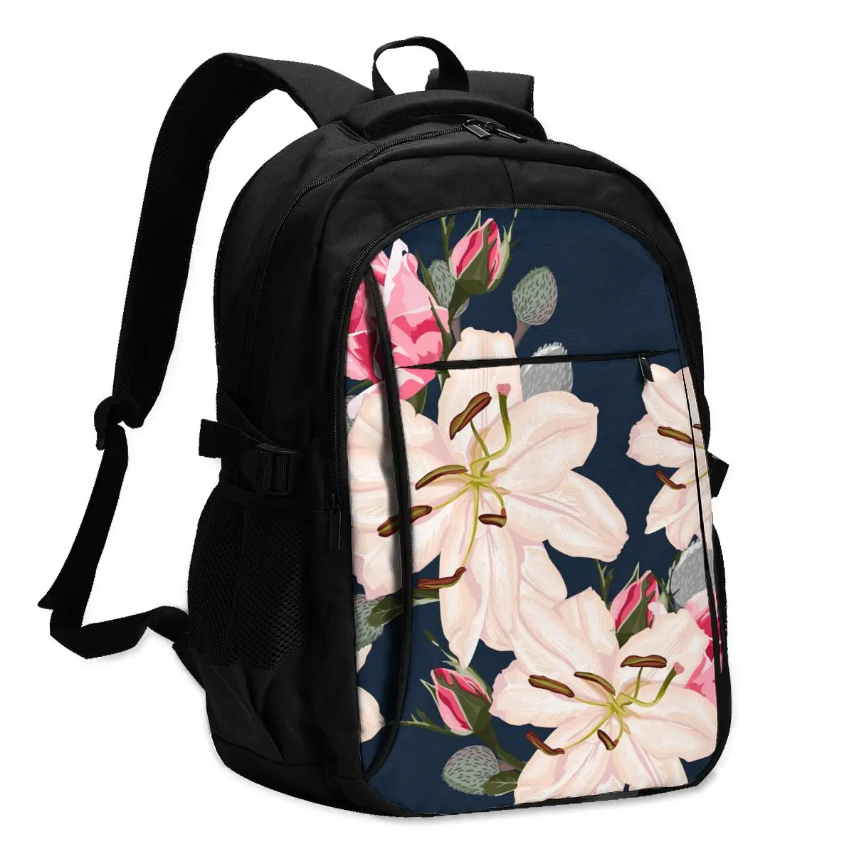 

2021 Прохладный печати ноутбук рюкзак в стиле ретро с цветочным принтом цветы гибискуса зарядка через USB путешествия Для женщин Мужской школь...
