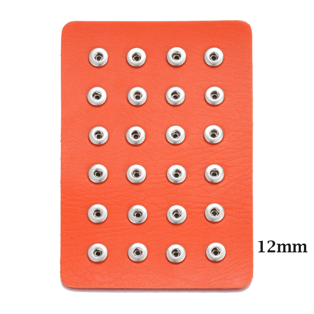 Fit 12mm Snaps Новая ювелирная витрина 24 шт 12 мм и 18 мм кнопки ювелирные изделия 10 цветов черный держатель из натуральной кожи - Окраска металла: Fit 12mm Snaps