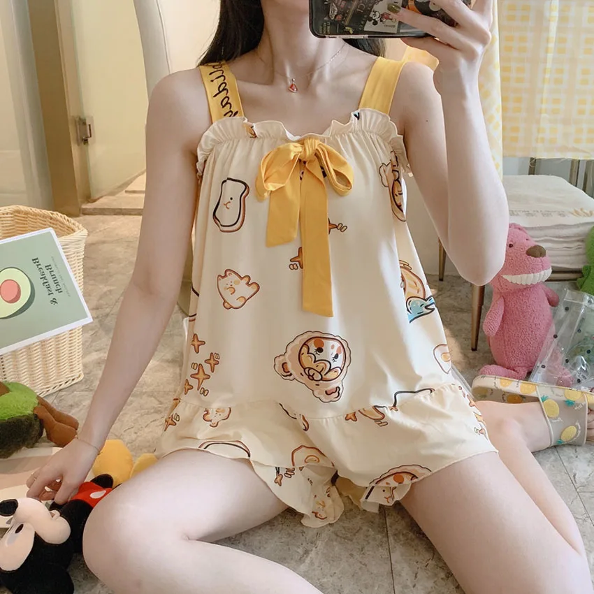 Корейская японская версия милая Пижама для женщин Kawaii мультяшный пижамный