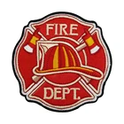 Нашивка С Вышивкой Fire Dept, термоклейкие значки с изображением пожарного, дизайнерские аппликации с логотипом, куртки, жилеты, головные уборы, аксессуары для шитья