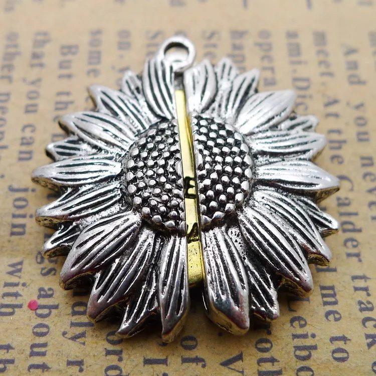 Новинка 26*27 мм moveble сплав подсолнечника Шарм Подвеска с орнаментом Античный