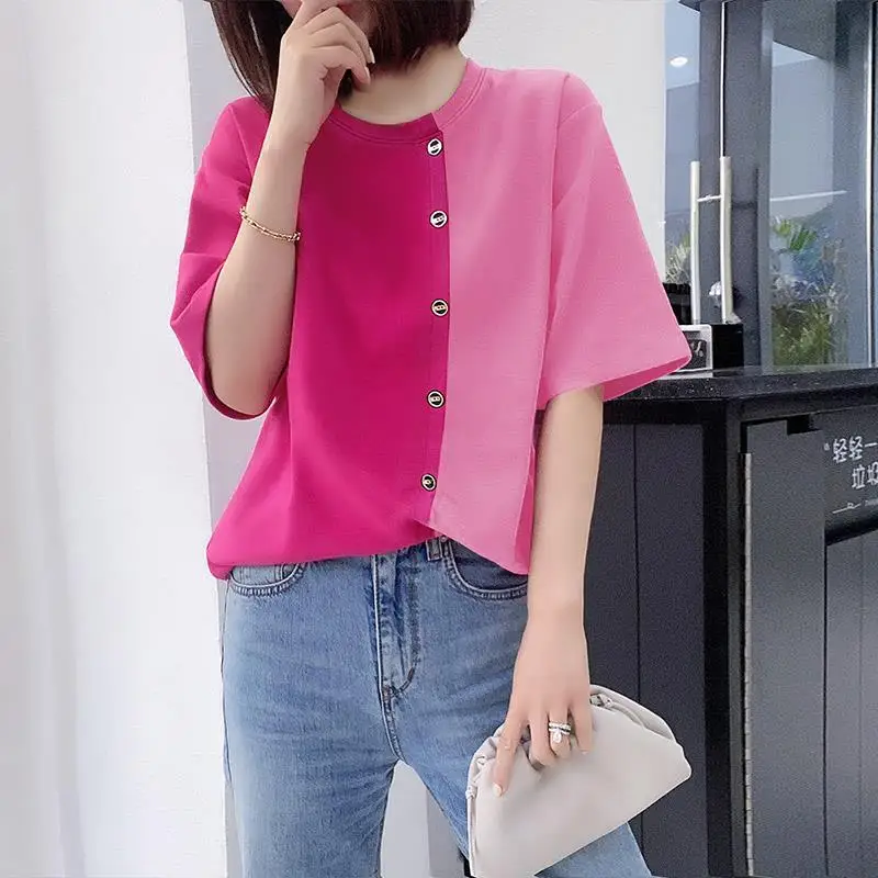 

2021 new short sleeve T-shirt women's loose summer women's chic short base coat