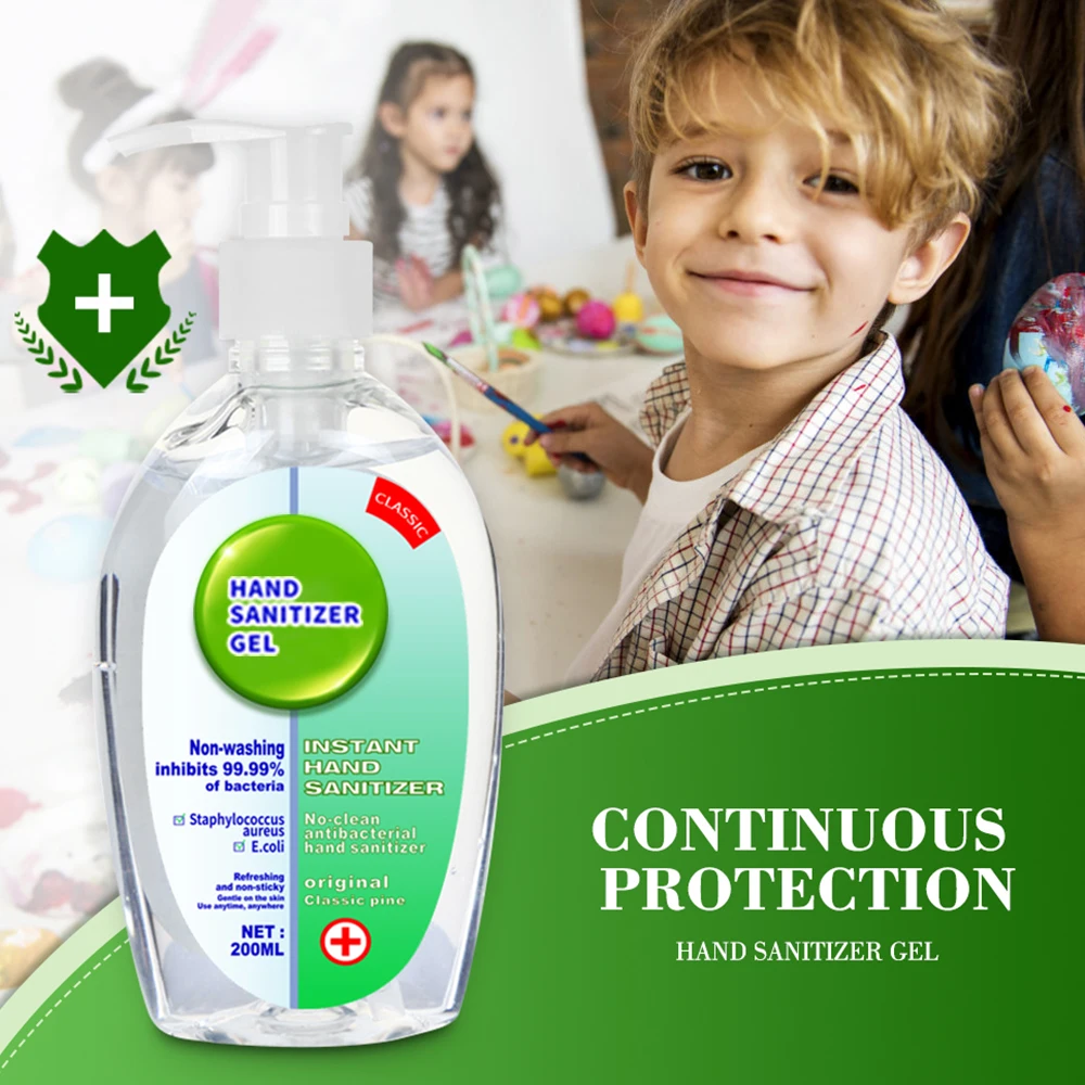 200 мл антисептик для рук мыло одноразовый безводный гель 75% Антибактериальный