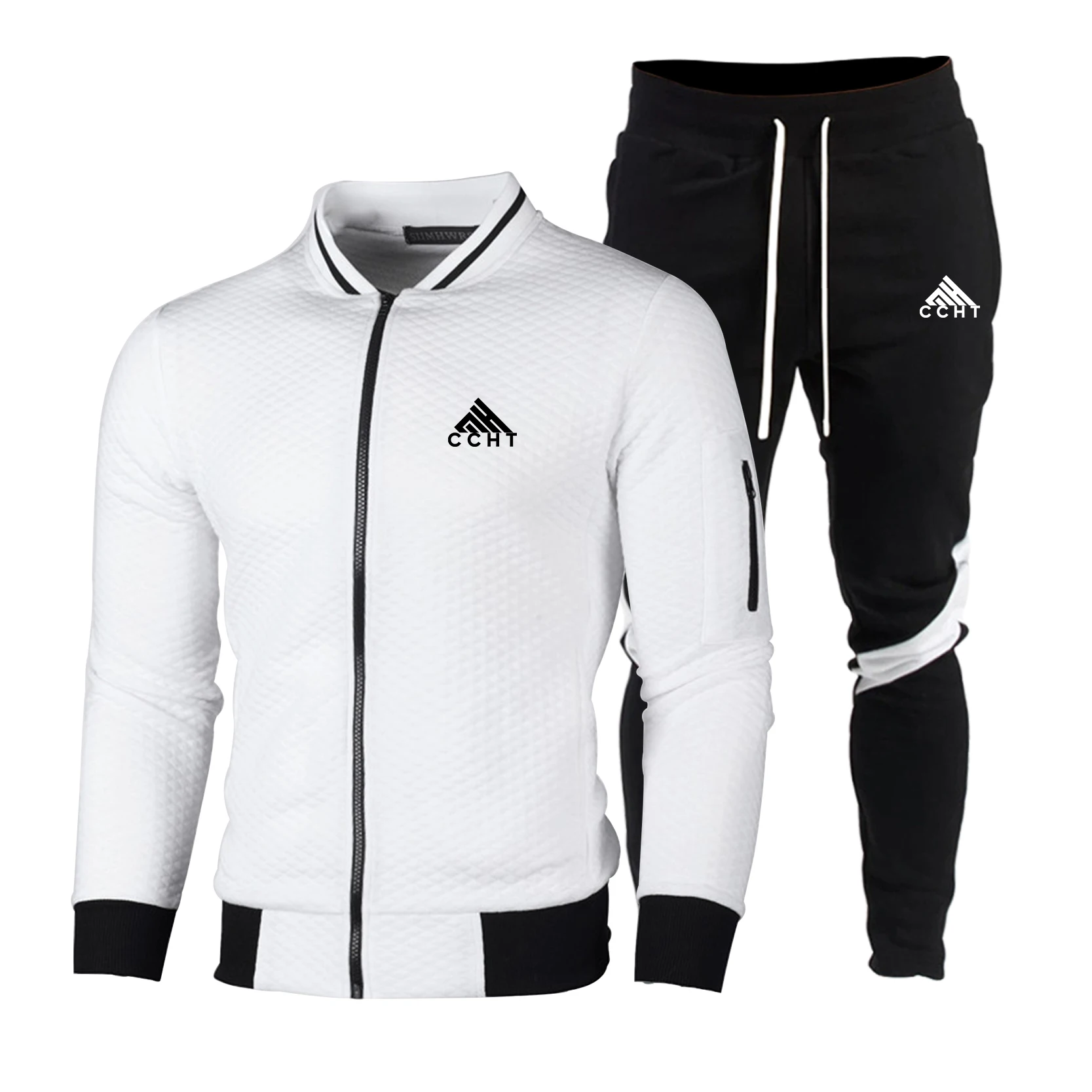 

Sports Brand CCHT 2021New Autumn Winter Hot Sale Men Men's Baseball Uniform + Sports Pants Suit 2-Piece Printed Cardigan Zipper