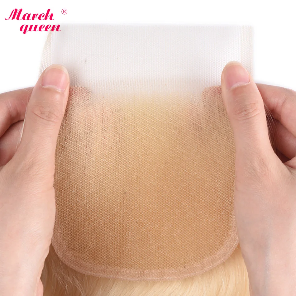 Marchqueen 613 медовый блонд пряди с закрытием средний коэффициент перуанские объемные