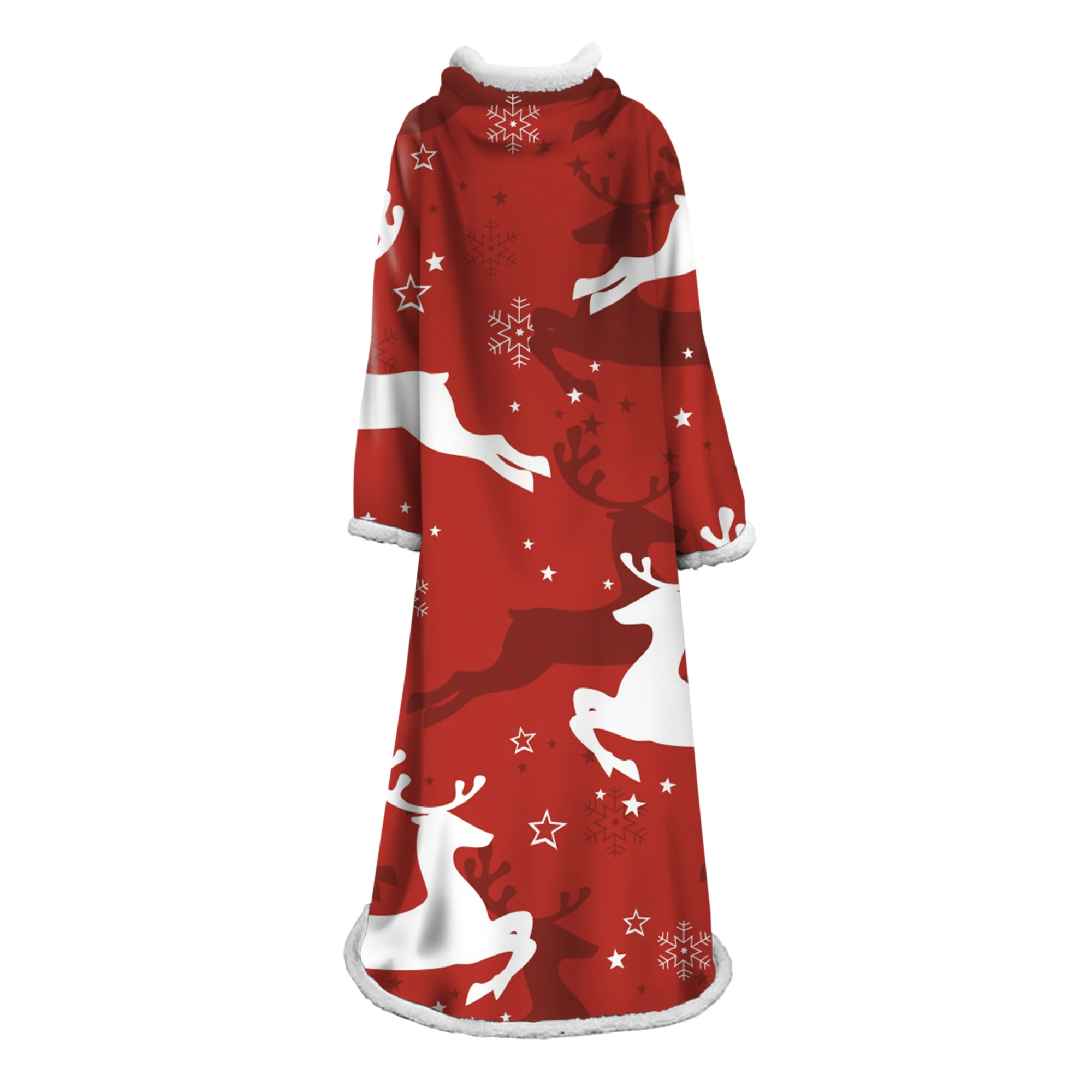 

Рождественское длинное ворсовое теплое очень мягкое одеяло, элегантное уютное пушистое рождественское шерпа с большими рукавами