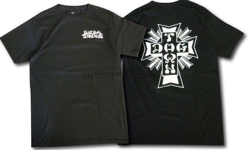 (Скейт) самоубийственные тенденции-логотип скейтборда Dogtown-рубашка (Размер SM - 2XL) |