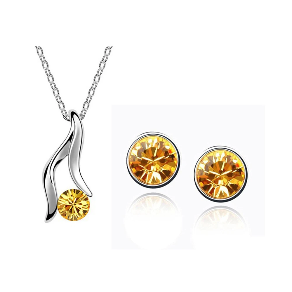 2022 акция Модные посеребренные ожерелья и серьги-гвоздики с австрийскими