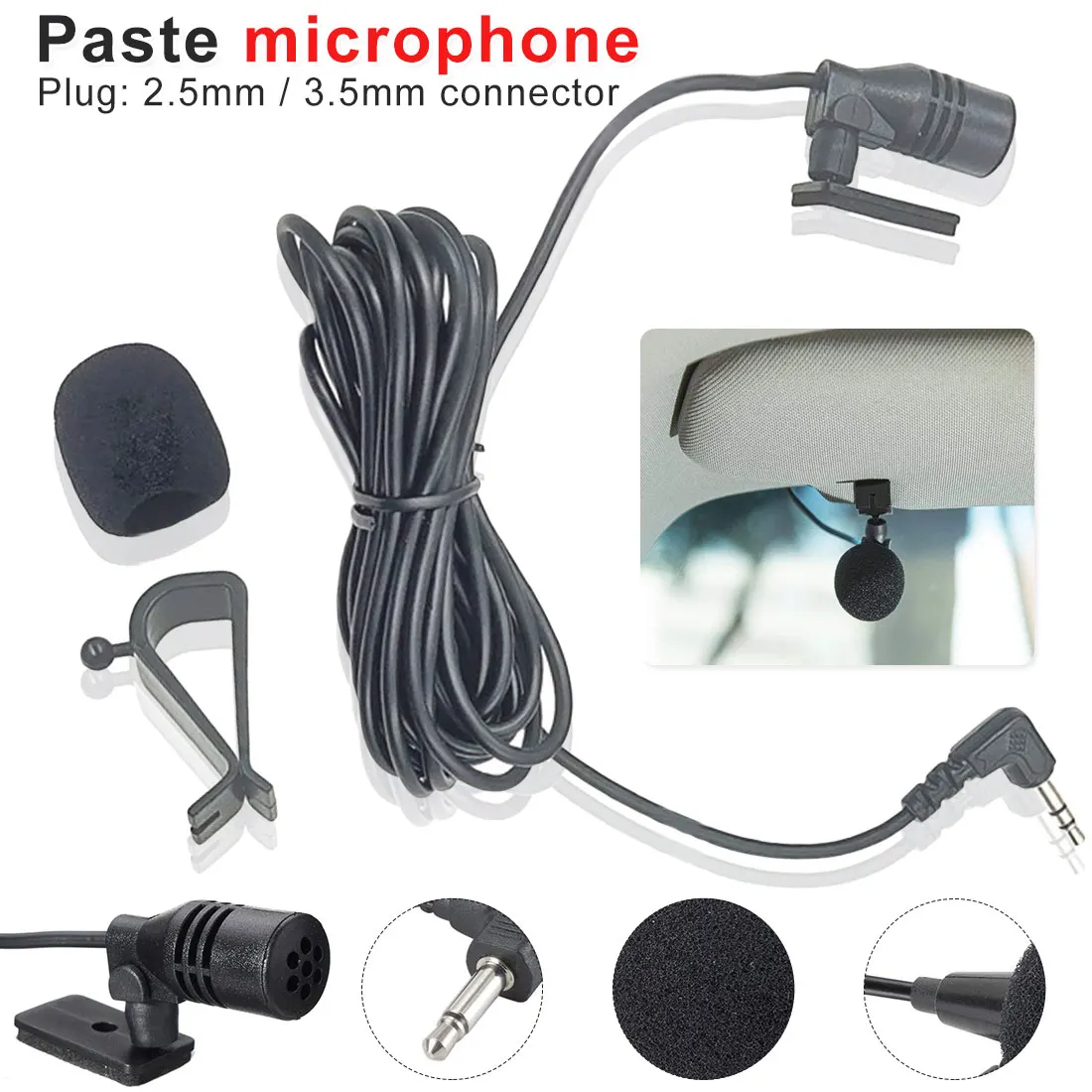 Автомобильный внешний микрофон совместимый с Bluetooth длина 2 5 мм/3 мм 3 м для