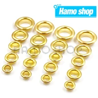 50pcs metal eyelets grommets gold color hole ring with washer for diy leathercraft clothes shoes cap belt bag tags accessories