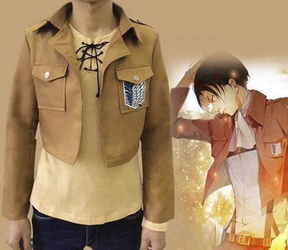 Attack On Titan Cosplay Costume Japanese Anime Shingeki No Kyojin Jacket Brown Coat Uniform for Women Men Adult | Тематическая