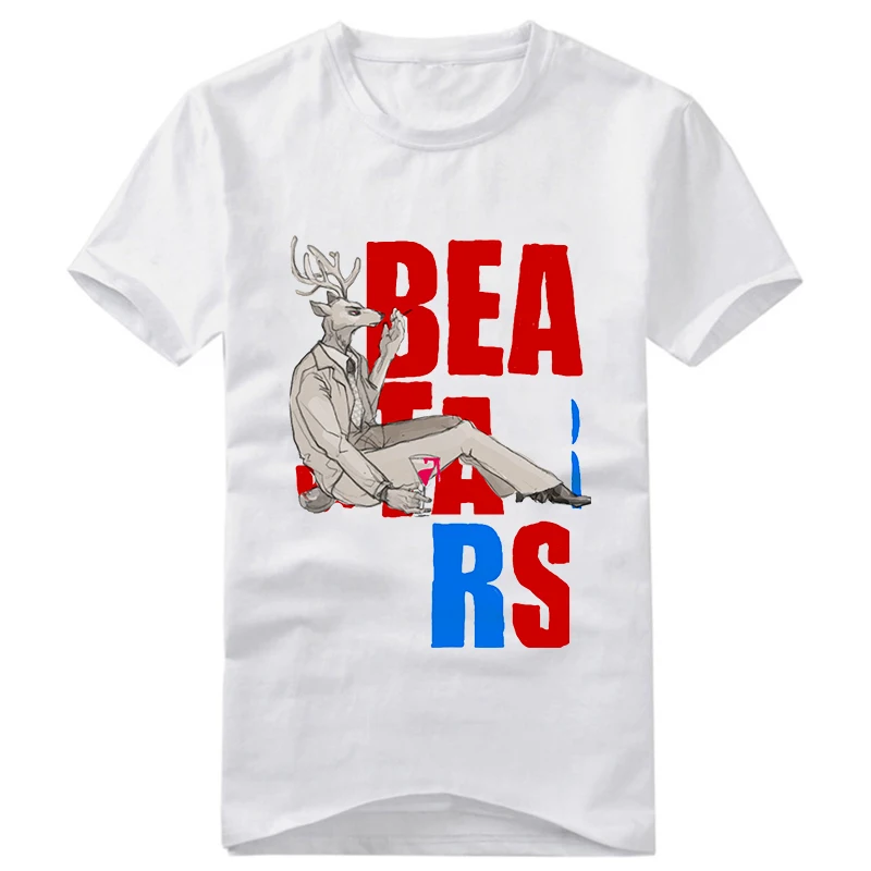 Популярная аниме футболка BEASTARS legoshi Haru с цветным принтом героев летняя