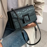 stone pattern pu leather crossbody bags for women 2020 small shoulder simple bag female luxury chain handbags and purses