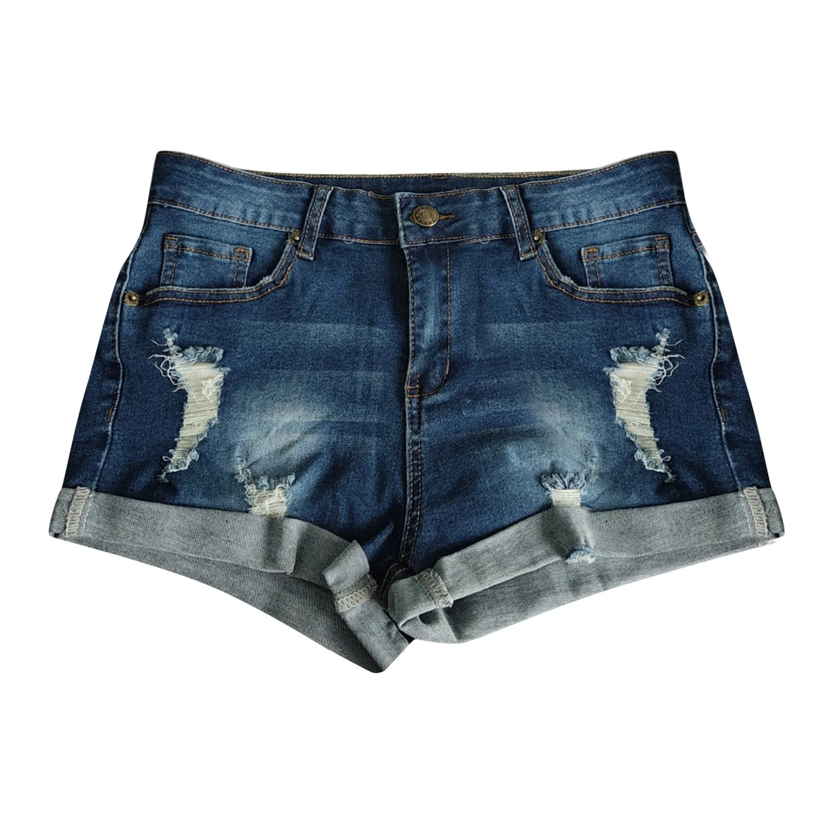 

Summer Vintage Faded and Distressed Women Jean Shorts with Pockets 2021 Plus Size Woman Casual Hole Hot Short Denim ropa mujer