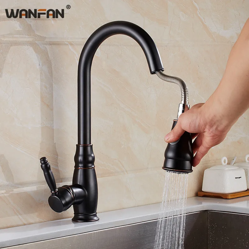 

Kitchen Mixer ORB Pull Out Kitchen Faucet Deck Mount Kitchen Sink Faucet Mixer Cold Hot Water Torneira Cozinha Rotate N22-141