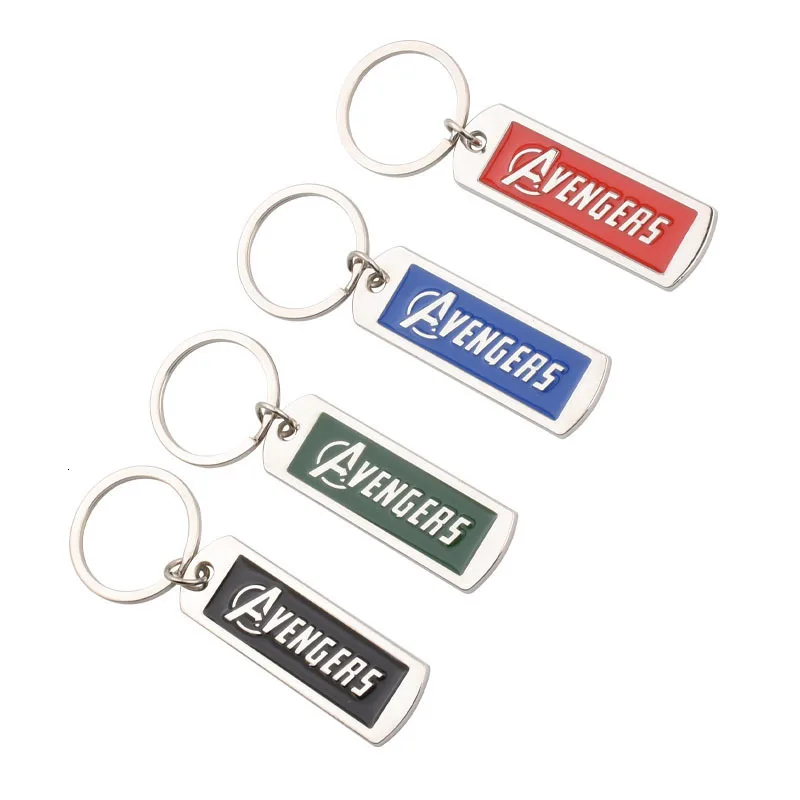 Брелки с логотипом Мстителей 4 цвета металлические брелки для автомобиля marvel