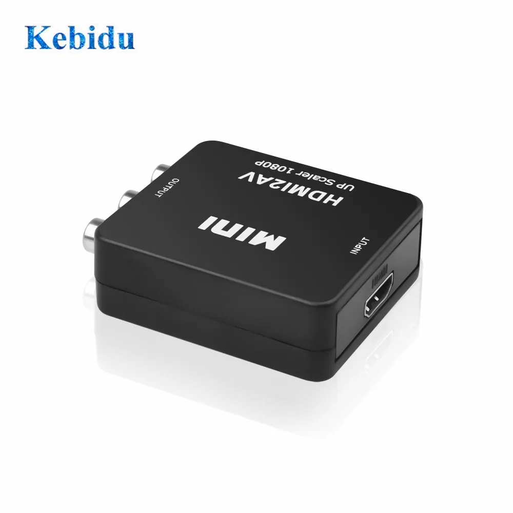 Kebidu HDMI-совместимый с RCA AV/CVSB L/R видео преобразователь коробка HD 1080P чип 1920*1080 60 Гц 2AV - Фото №1