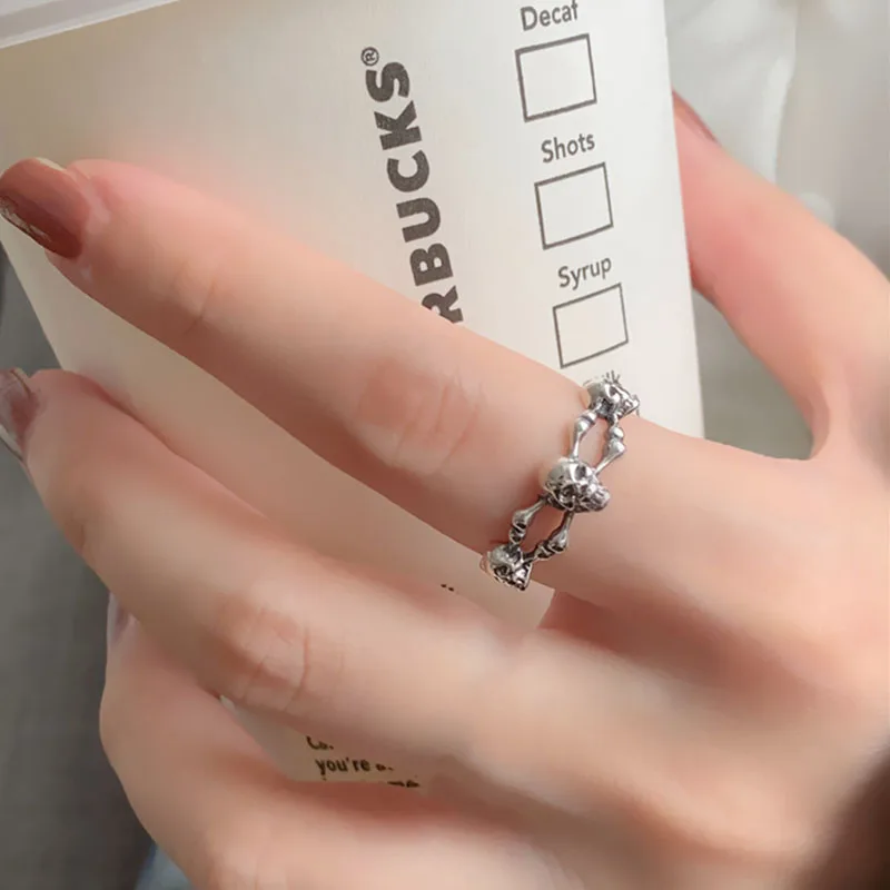 Кольца Mewanry из стерлингового серебра 925 пробы с черепом и мультяшными персонажами