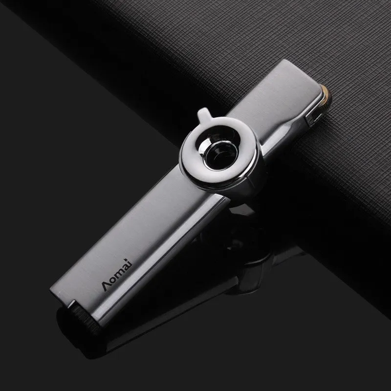 Газовая мини зажигалка с длинным шлифовальным кругом металлическая