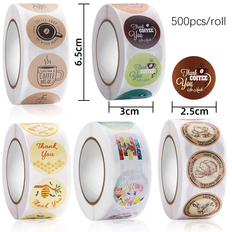 

500 шт./рулон, самоклеящиеся наклейки для чая и молока